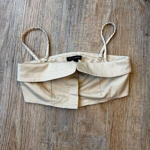 Banana Republic Beige Strappy Bustier Crop Top Size 0 Altered